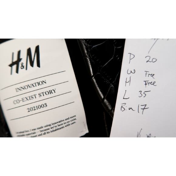 H&M Innovation Lab Co-Exist Vegan Black Croc Patent Leather Long Vest XS - Picture 12 of 12